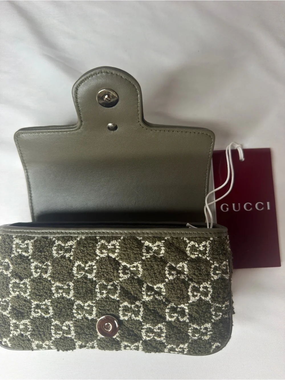 Gucci GG Marmont Green Boucle Mini NWT w/ Box